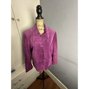 Vintage Women's Size 16 Purple Leather Jacket Irvine Park